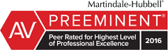 Martindale-Hubbell AV Preeminent peer rated for highest level of professional excellence 2016